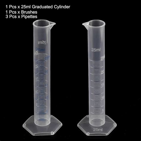 Buy uxcell Plastic Graduated Cylinder, 25ml Measuring Cylinder with 3 ...