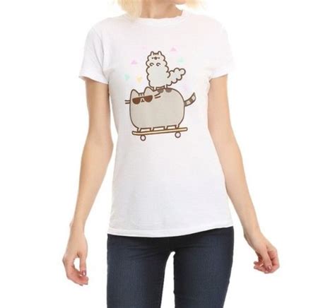 Buy Pusheen The Cat PUSHEEN & STORMY SKATEBOARD Girls T-Shirt NWT ...
