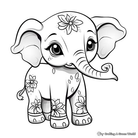 Cute Elephant Coloring Pages