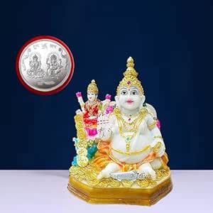 Buy Maa Lakshmi God Kubera Statue (Laxmi-Ganesh Coin) Set for Diwali ...
