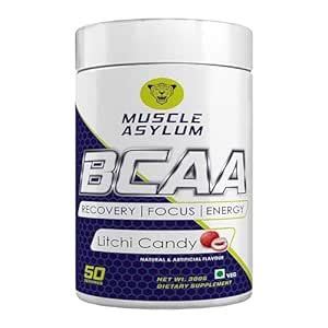 Muscle Asylum Pure Bcaa | 50 Serving, 300g, | Litchi Candy | With ...