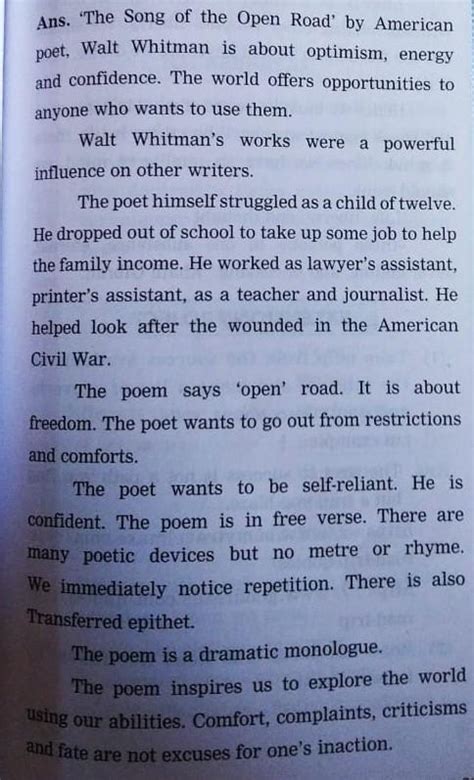 With the help of the following points, write a poetic appreciation of ...