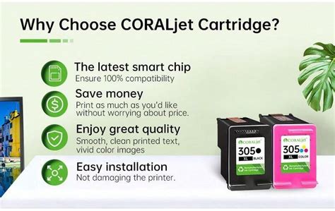 CORALjet Cartucho de Tinta Preta Coraljet 305XL, Reposição para HP 305 ...