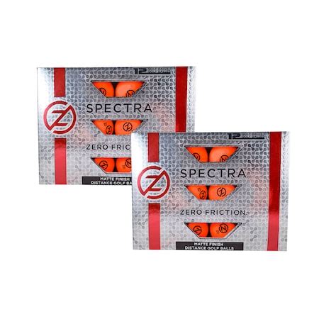 Zero Friction 2 Dozen Spectra Matte Finish Golf Balls, Orange CC210004 ...