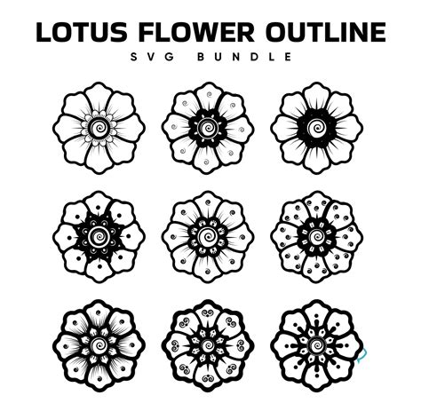 Lotus Flower Outline SVG – MasterBundles