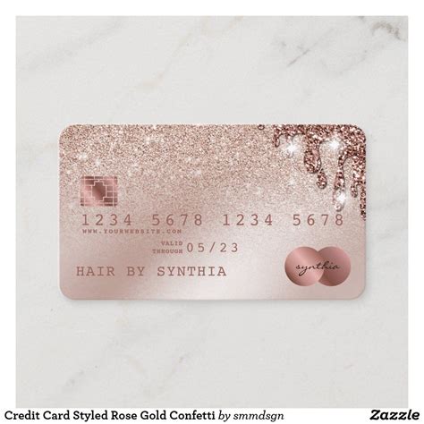 Credit Card Styled Rose Gold Confetti | Hair hair, Salão de beleza ...