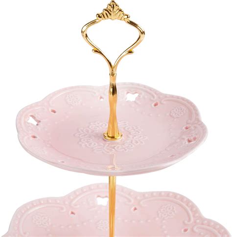 Buy VIVILINEN 3 Tier Ceramic Cake Stand Round Dessert Cupcake Tower ...