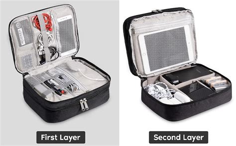 Yellow Weaves 3 Layer Electronics Accessories Organizer Bag, Cable ...