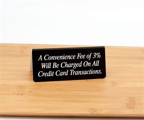 2pk Credit Card Payment Signs W/ Convenience Fee, Engraved, Counter ...