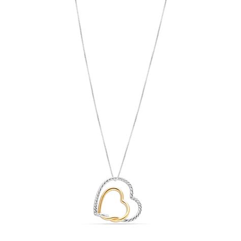 LeCalla - Buy 925 Sterling Silver Two-Tone Continuance Heart Necklace ...