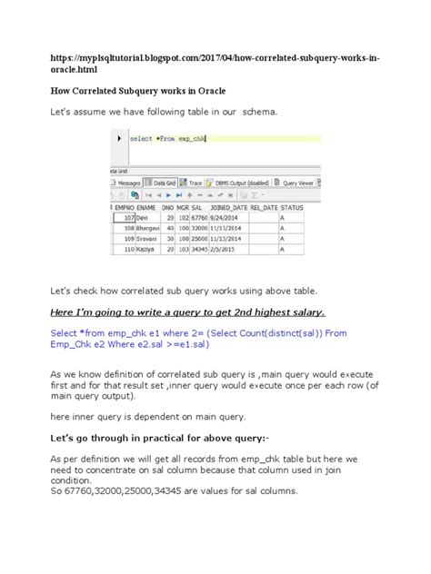 Image result for Creating Correlated Subquery Databse
