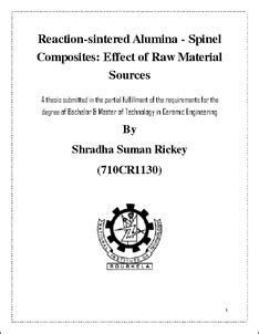 Reaction-Sintered Alumina - Spinel Composites: Effect of Raw Material ...
