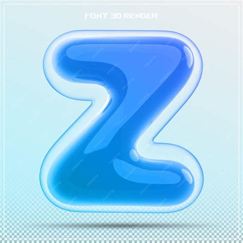 Premium PSD | Blue letter z font alphabet 3d render