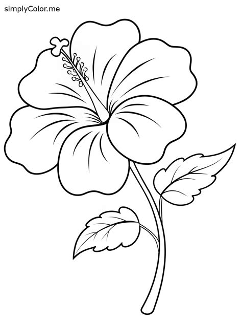 Hibiscus flower coloring page, bold and easy | Disegno fiori, Disegno ...