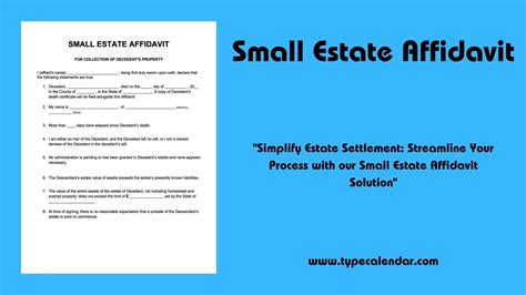 Free Printable Small Estate Affidavit Template [Simplify Probate Process]