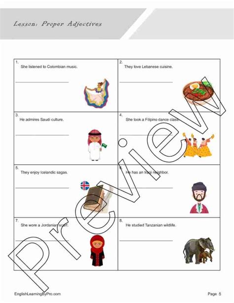 Image result for Proper Adjectives 3rd Grade Lesson