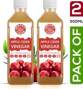 Organic Vision Pack of 2 X 500ml Apple Cider Vinegar Unfiltered And ...