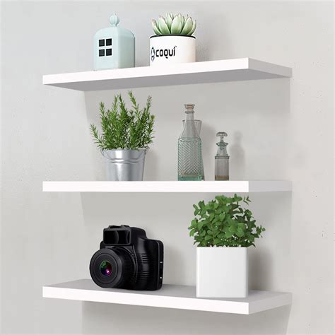 Amazon.com: White Floating Shelves Set of 3,Wall Mounted Modern Wood ...