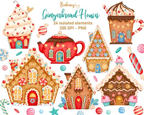 Gingerbread House Candy Clipart Png