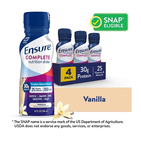 Ensure COMPLETE Nutrition Shake, 30g Protein, Vanilla, 10 fl oz—4 Pack ...