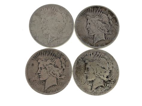 Lot - Lot of 4 1924 Silver Peace Dollar