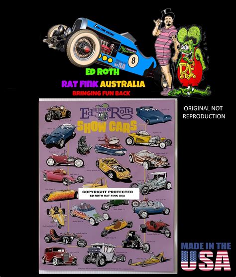 Ed Roth Rat Fink Original Show Car poster showing Ed Roth Car Builds ...