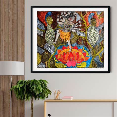 Shiva Tandav Madhubani Art Painting For Home Wall Art Decor – TheBimba.in