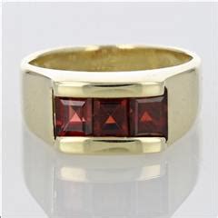 .84ctw Square Cut Pyrope Garnet Channel-Set Band Ring 14k Yellow Gold ...