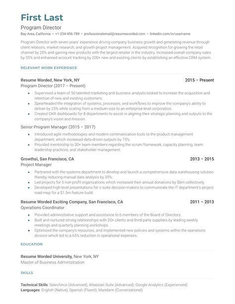 Image result for Program Manager Resume Examples