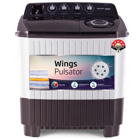 Buy Voltas Beko 7.5 kg Semi Automatic Top Load Washing Machine, Grey ...