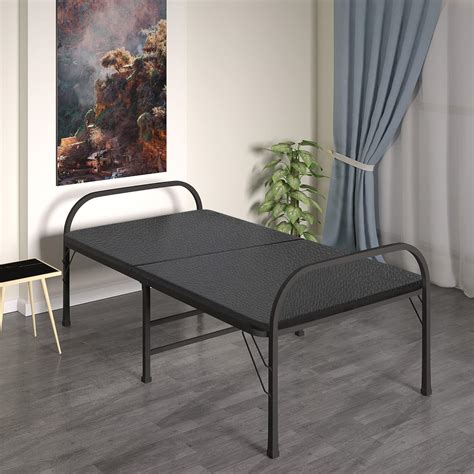 FURNIMAX Metal Folding Bed Single Size with Single Layer Mattress for ...