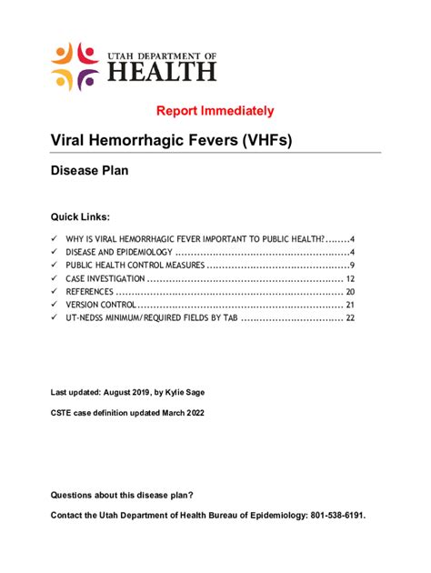 Fillable Online health.mn.govdiseasesvhfReporting Viral hemorrhagic ...
