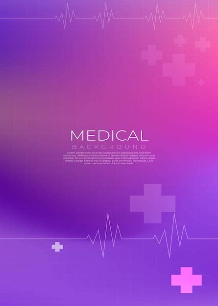 Modern medical background with waveform graphic and cross elements ...