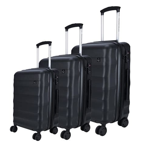 Buy Nasher Miles Rome Expander| Hard-Side| Luggage Set of 3 Black ...