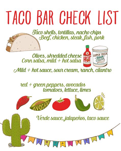 Taco Bar Party + Recipe: Free Taco Bar Checklist