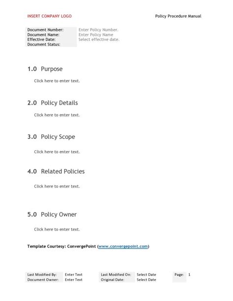 Image result for Writing Policy and Procedures Template