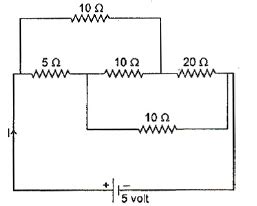 The current I drawn from the 5 volt source will be:
