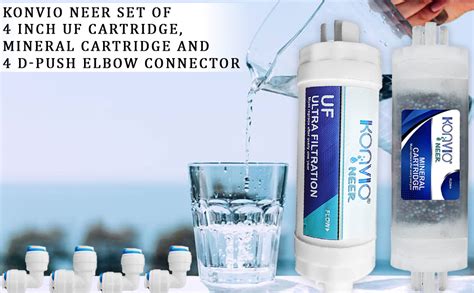 Konvio Neer Set of 4 inch UF Cartridge and Mineral Cartridge for RO ...