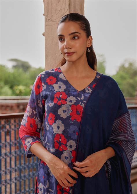 Indigo Bloom Kurta Set – Deval The Multi Designer Store