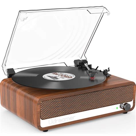 Udreamer Vinyl Record Player With Bluetooth,All In One 3-Speed Vintage ...