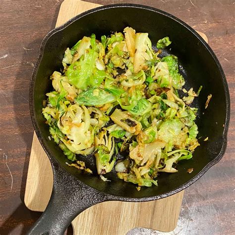 Cast Iron Garlic Brussel Sprout - Bear Cusine