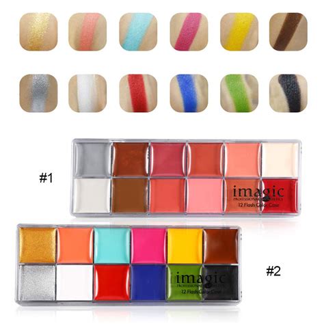 Buy Tattoo Painting,2 Types IMAGIC 12 Colors Face Body Flash Tattoo Oil ...