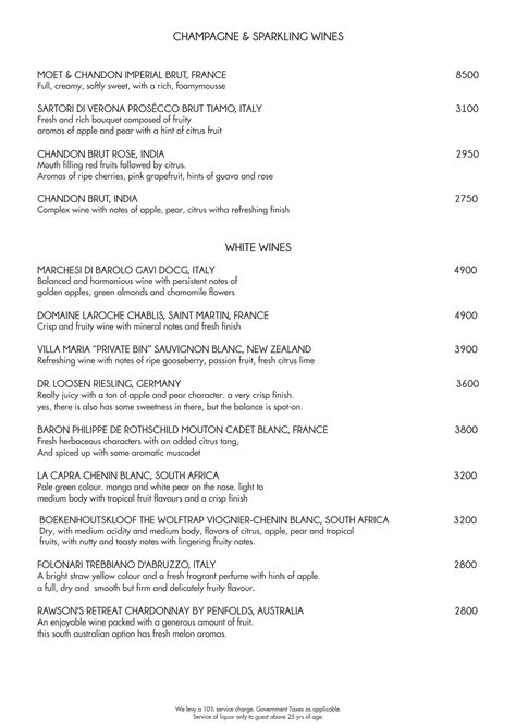 Amour Bistro, Malcha Marg, New Delhi | Dine In Menu