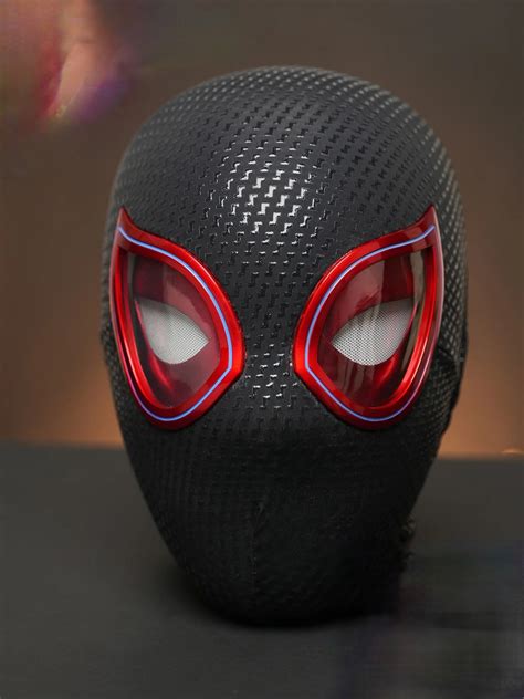 Buy Miles Morales Mask With Blinking Movable Eyes Helmet With Ring ...