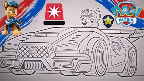 chase paw patrol car coloring page