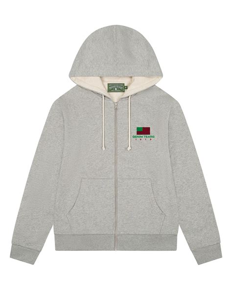 Denim Tears "ADG" Grey Zip-Up Hoodie