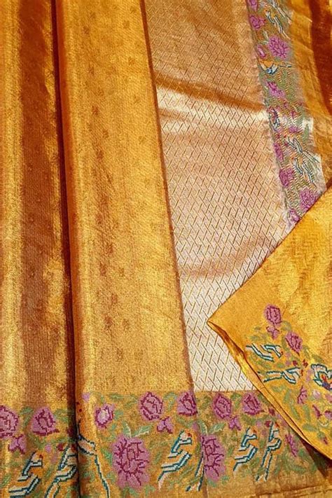 Golden Pure Tissue Silk Kanjeevaram Saree