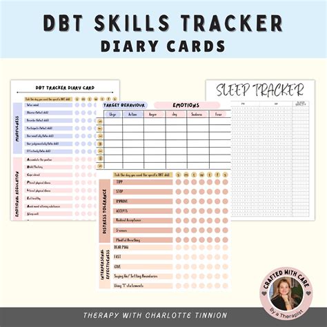 DBT Skills Tracker, Dbt Diary Card, Dialectical Behavior Therapy, DBT ...