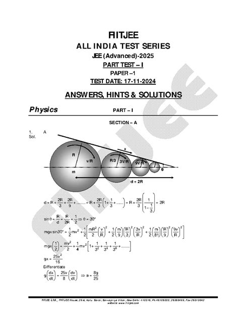 AITS 2425 PT I JEEA Paper 1 Offline - FIITJEE Ltd., FIITJEE House, 29-A ...