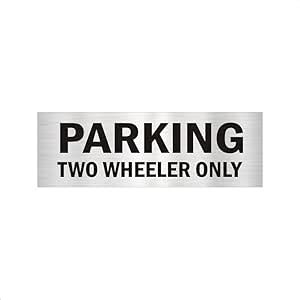 Parking Two Wheeler Acrylic Signboard 12 x 4 inches Medium Size Silver ...